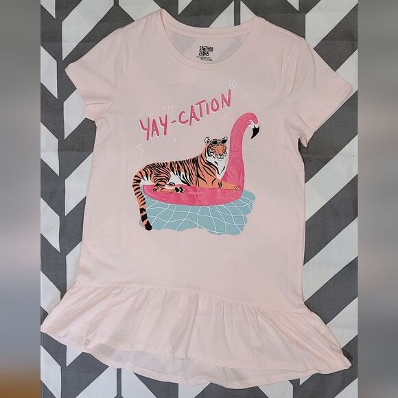 Spotted Zebra XXL 14-16 "yay-cation" pink tee shirt - Picture 1 of 2